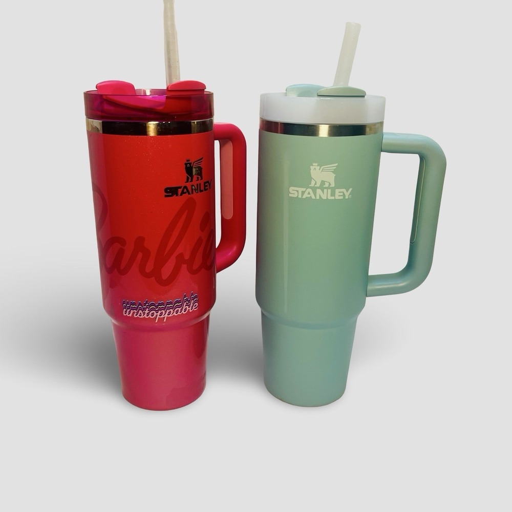 Two Stanley 30 oz. Quencher Insulated Tumbler Barbie And Mint Green Lot